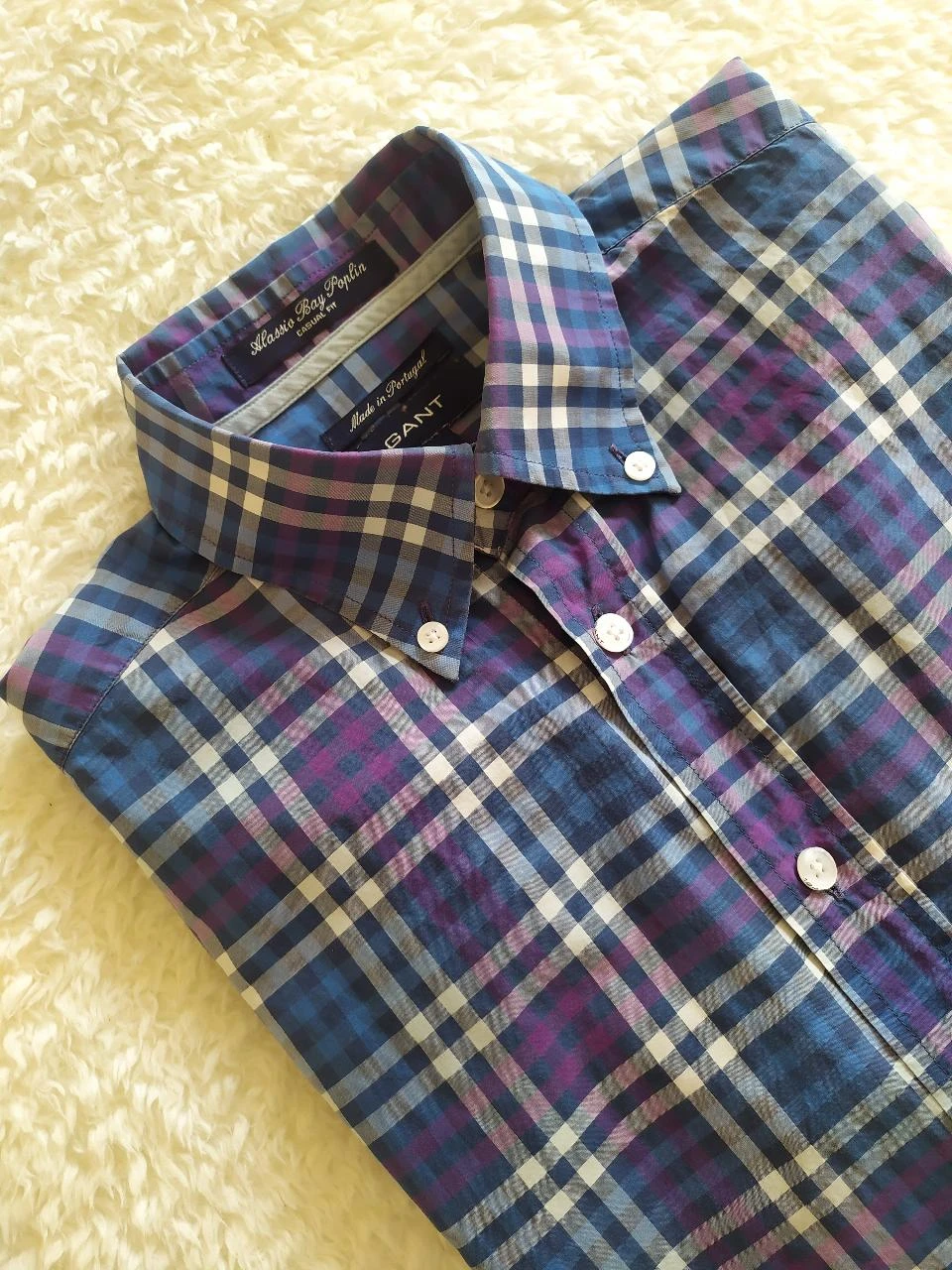 Chemise GANT Alessio Bay Poplin à Carreaux 100% Coton Homme S – photo 19